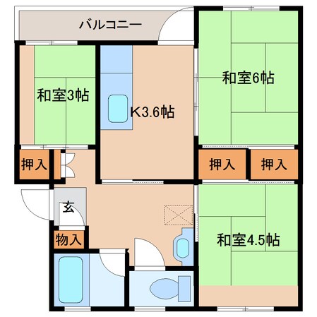 高の原駅 徒歩9分 4階の物件間取画像